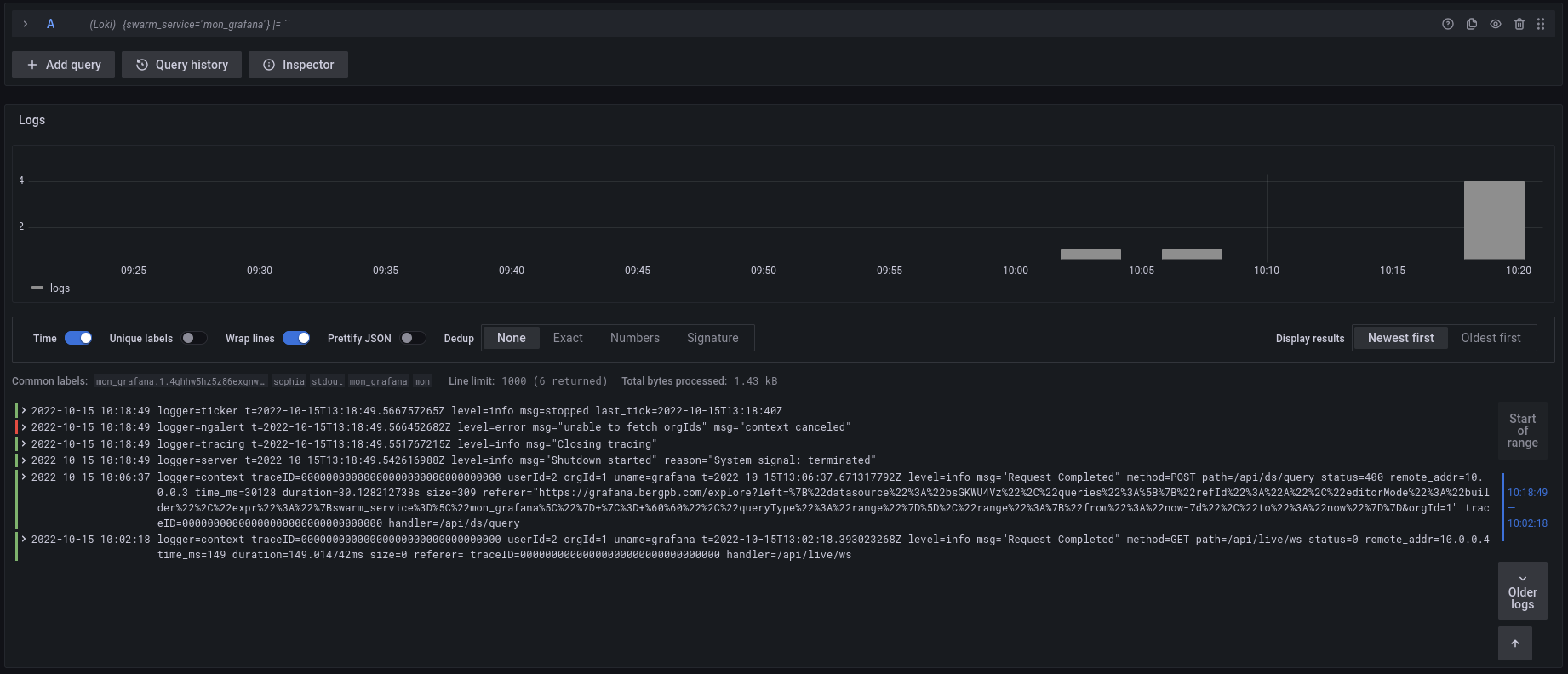 Logs no Grafana Loki